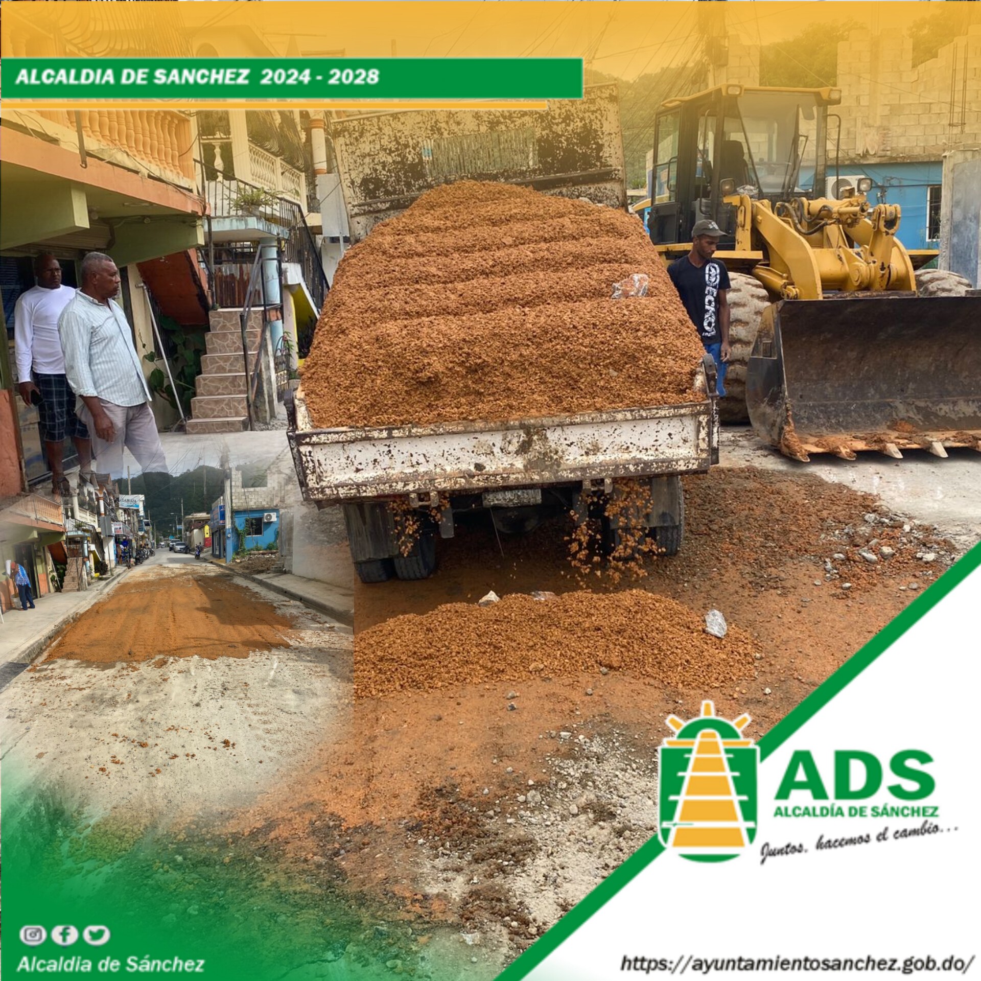 Departamento de Planificación Urbana refuerza el paso de la calle Independencia, tras el socavón que se registró recientemente en la zona.