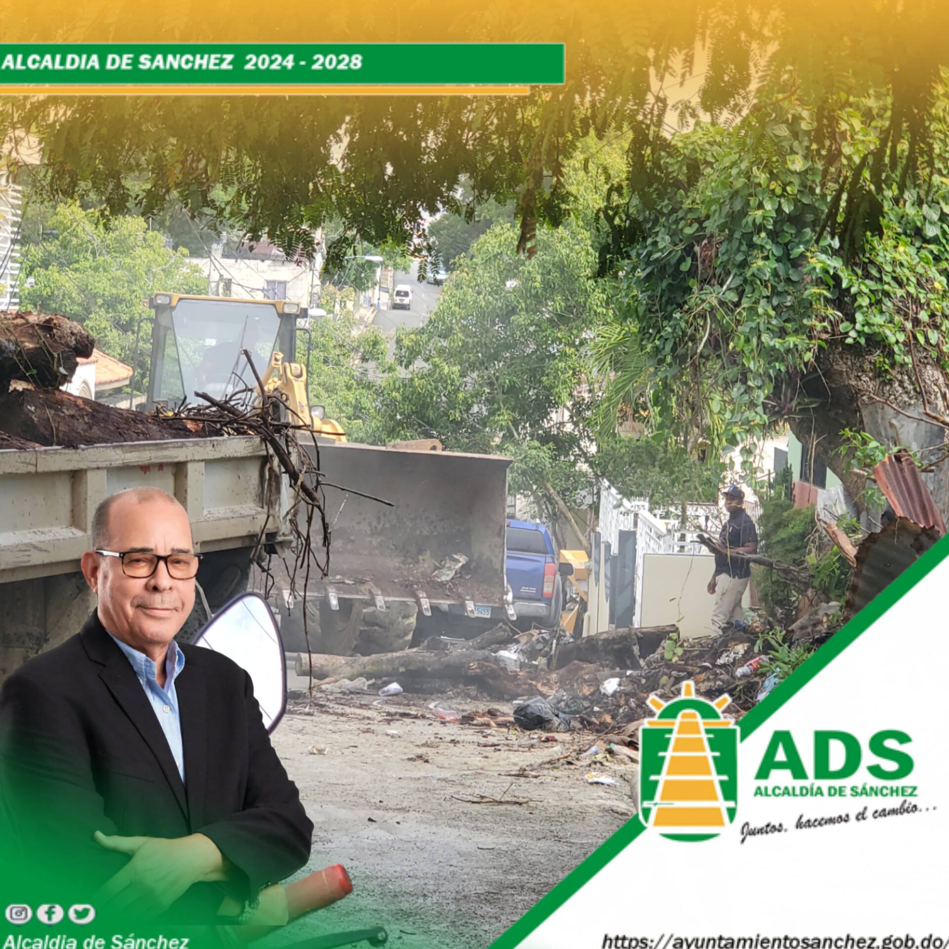 Departamento de Ornato de esta alcaldia realiza importante operativo de limpieza y recogida de escombro y maleza en diferentes calles del municipio.