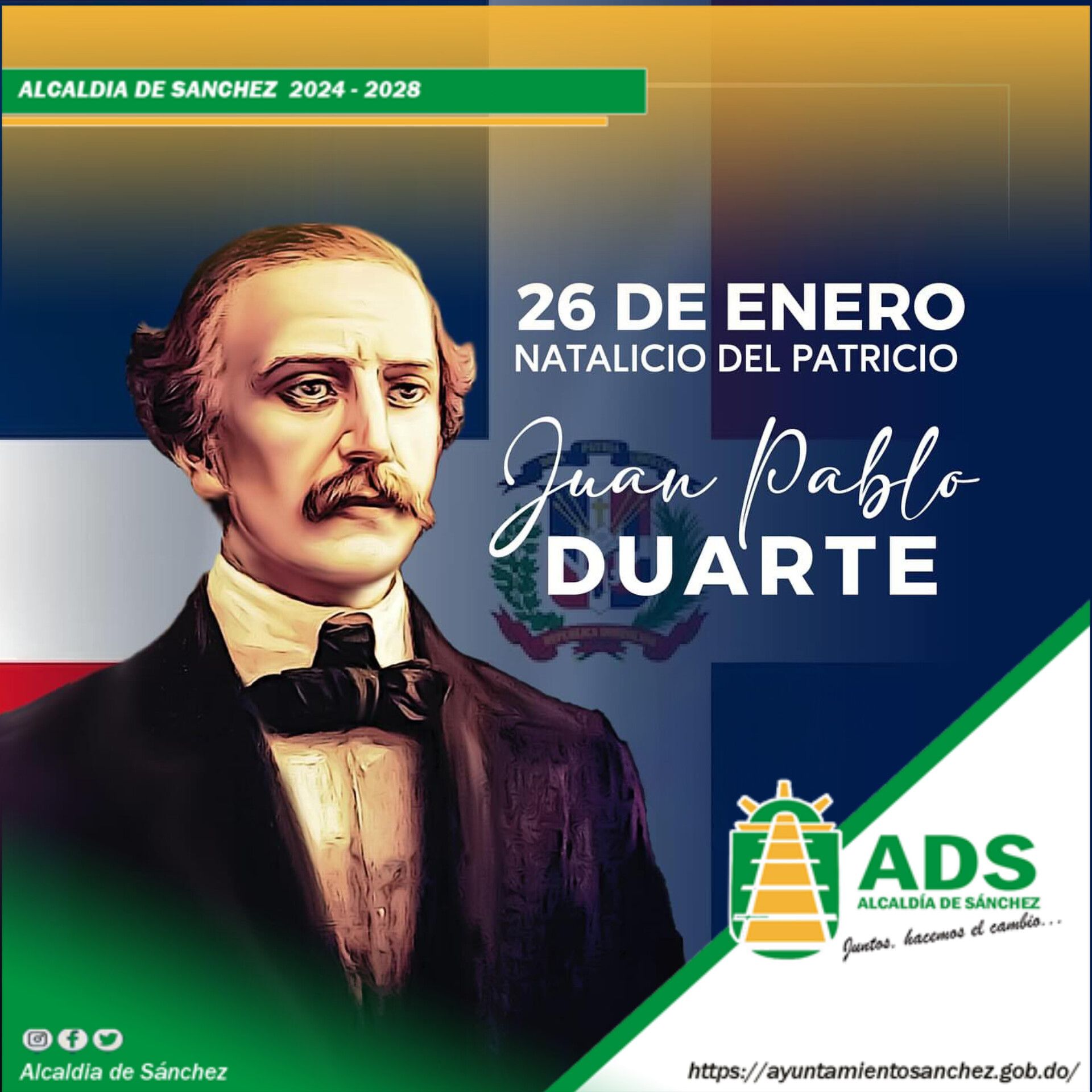 26 de enero día del natalicio del patricio Juan Pablo Duarte