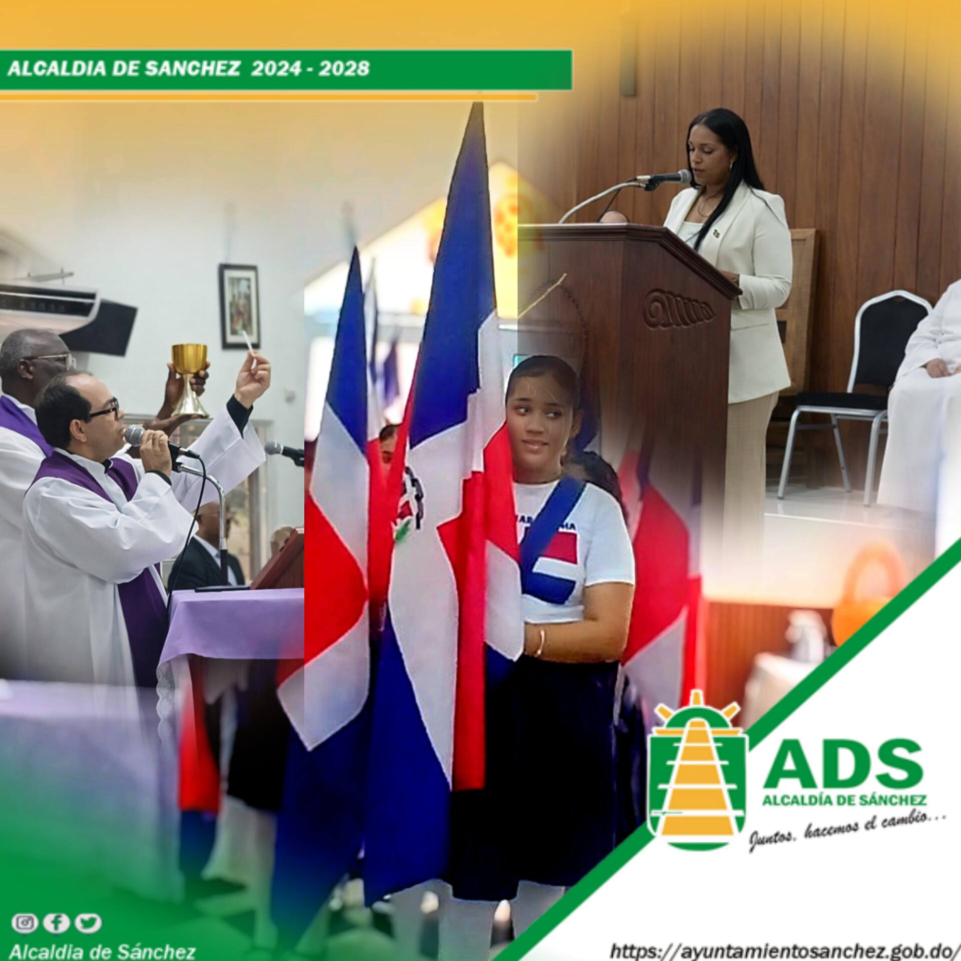 Alcaldía de Sánchez participa en la conmemoración del 182 aniversario de la Independencia Nacional.