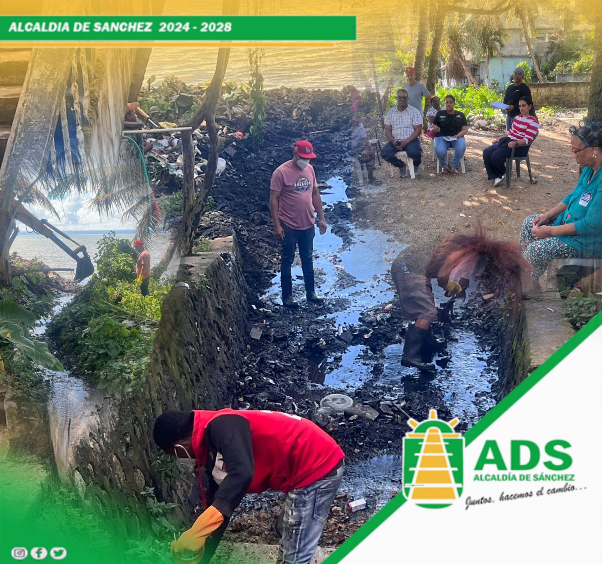 Alcaldía y Salud Pública realizan operativo de limpieza y fumigación en cañada en el pueblo arriba.