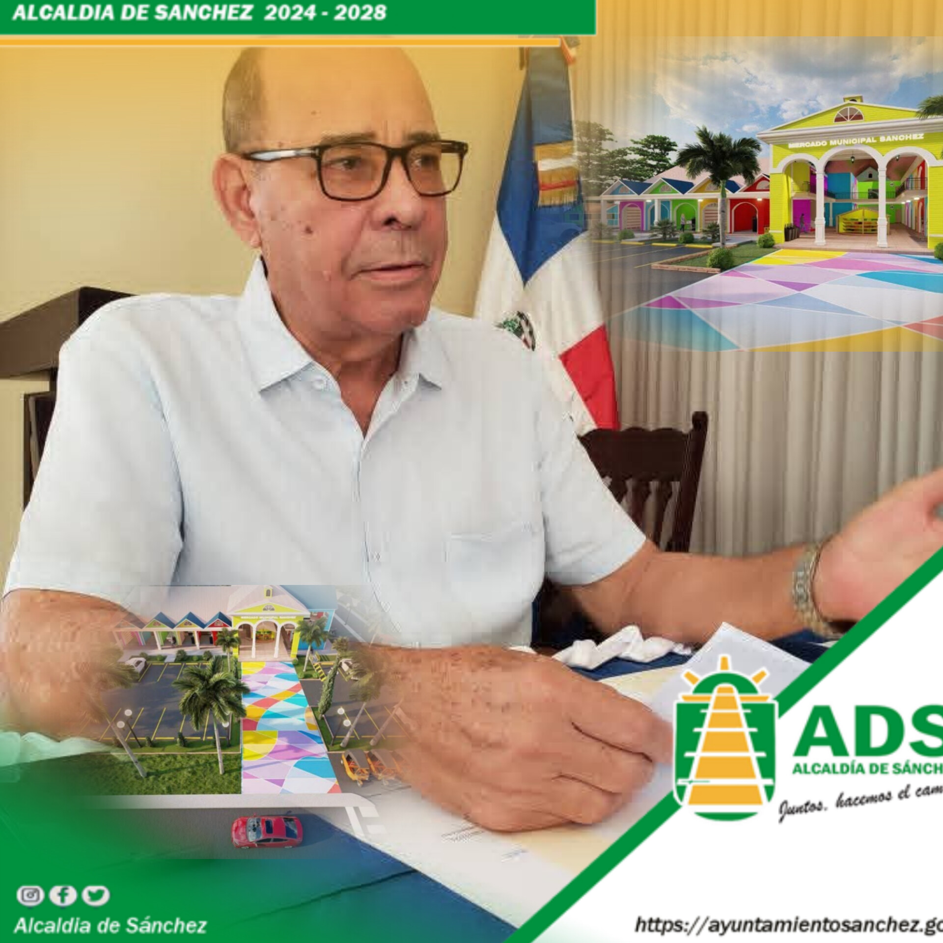 Alcalde Ynocencio de Jesús anuncia que en los próximos días dara el primer picazo del nuevo mercado municipal de Sánchez.